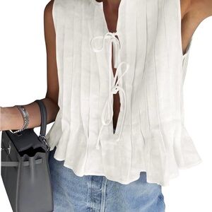 Elegant White Sleeveless Top